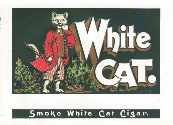 White Cat - Cigar Box Label - <b>Not Actual Cigars</b>