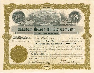 Wisdom Silver Mining Co. - Stock Certificate