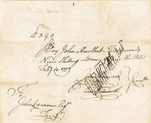 Oliver Wolcott Jr. signed Revolutionary War Pay Order Dated 1779-1780