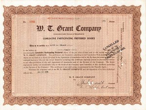 William T. Grant - W. T. Grant Co. - Stock Certificate