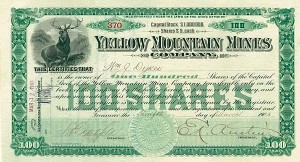 Yellow Mountain Mines Co. - Stock Certificate