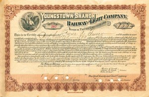 Youngstown-Sharon Railway and Light Co. - Stock Certificate