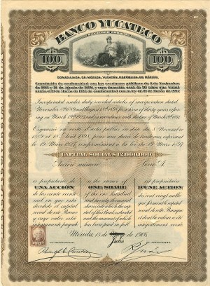 Banco Yucateco - 1906 dated Mexican Bond